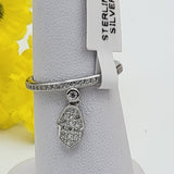 Rings - 925 Sterling Silver. Micro Pave CZ Hamsa Hands