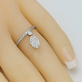 Rings - 925 Sterling Silver. Micro Pave CZ Hamsa Hands