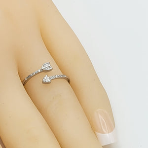 Rings - 925 Sterling Silver. Open Pointed Arrow