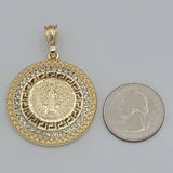 Pendants - 14K Gold Plated. Saint Benedict. San Benito. Clear Crystals.