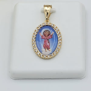 Pendants - 14K Gold Plated. Divine Child Image - Divino Niño