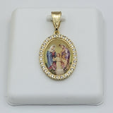 Pendants - 14K Gold Plated. The Sacred Family w/crystals. La Familia Sagrada