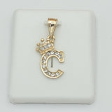 Pendants - 14K Gold Plated. Initial Letter with crown. Pendant. Iniciales con Corona.