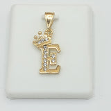 Pendants - 14K Gold Plated. Initial Letter with crown. Pendant. Iniciales con Corona.