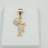 Pendants - 14K Gold Plated. Initial Letter with crown. Pendant. Iniciales con Corona.