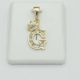 Pendants - 14K Gold Plated. Initial Letter with crown. Pendant. Iniciales con Corona.