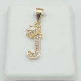 Pendants - 14K Gold Plated. Initial Letter with crown. Pendant. Iniciales con Corona.