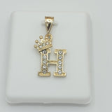 Pendants - 14K Gold Plated. Initial Letter with crown. Pendant. Iniciales con Corona.