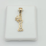 Pendants - 14K Gold Plated. Initial Letter with crown. Pendant. Iniciales con Corona.