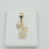 Pendants - 14K Gold Plated. Initial Letter with crown. Pendant. Iniciales con Corona.