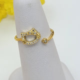 Rings - 14K Gold Plated. Kitty Cat. Open ring.