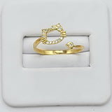 Rings - 14K Gold Plated. Kitty Cat. Open ring.
