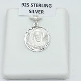 Pendants - 925 Sterling Silver. Sacred Heart of Jesus Face. Sagrado Corazon.