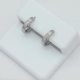 Earrings - 925 Sterling Silver. Hoops Huggie.  2mm