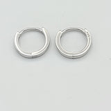 Earrings - 925 Sterling Silver. Hoops Huggie.  2mm