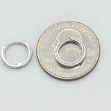 Earrings - 925 Sterling Silver. Hoops Huggie.  2mm