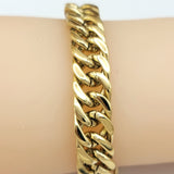Bracelets - Stainless Steel 14K Gold Plated.  Cuban Curb Chain. 11mm W - 8.5in L *Premium Q*