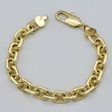 Bracelets - 14K Gold Plated. Rolo Chain Bracelet for Men - 10mm. *Premium Q*