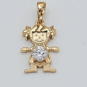 CLOSEOUT* Pendants - 18K Gold Plated. Girl - Family Pendants *Premium Q*