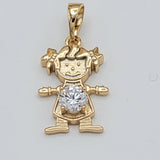 CLOSEOUT* Pendants - 18K Gold Plated. Girl - Family Pendants *Premium Q*