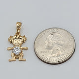 CLOSEOUT* Pendants - 18K Gold Plated. Girl - Family Pendants *Premium Q*