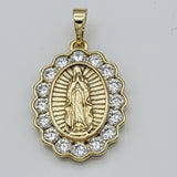Pendants - 14K Gold Plated. Our Lady of Guadalupe Double Sided. *Premium Q*