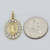 Pendants - 14K Gold Plated. Our Lady of Guadalupe Double Sided. *Premium Q*