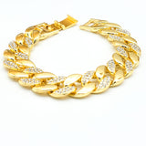Bracelets - 14K Gold Plated. Cuban Chain Hip Hop Bracelet - 16mm