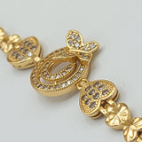 Bracelets - 18K Gold Plated. 3D Butterfly w clear crystals. *Premium Q*