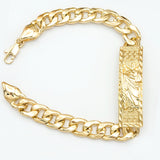 Bracelets - 14K Gold Plated. Saint Jude. San Judas. 13mm W - 9in L