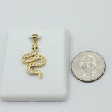 Pendants - 14K Gold Plated. Snake with crystals.