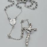 Rosary - Rhodium Plated. Miraculous Medal Necklace. Medalla Milagrosa. *Premium Q*
