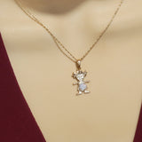 Necklaces - 18K Gold Plated. Girl - Family Pendants *Premium Q*
