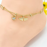 Anklets - 14K Gold Plated. Whale Tail Charm Anklet. Tobillera *Premium Q*