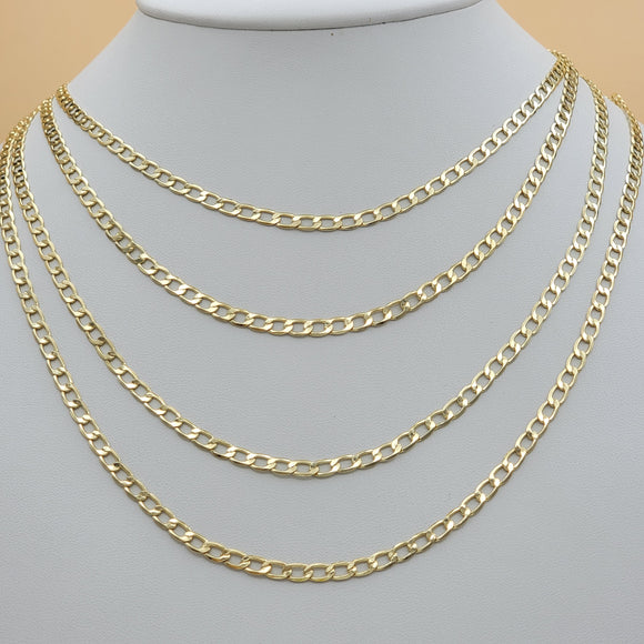 Chains - 14K Gold Plated. Curb Style - 5mm L - Different Sizes (PACK OF 6)