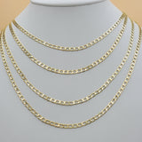 Chains - 14K Gold Plated. Curb Style - 5mm L - Different Sizes (PACK OF 6)