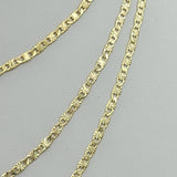 Chains - 14K Gold Plated. Mariner Style Star - 3mm W - Different Sizes (PACK OF 3)