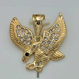 Pendants - 14K Gold Plated. Small Eagle. Clear Crystals. Aguila.