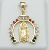 Pendants - 14K Gold Plated. Our Lady of Guadalupe. Horseshoe.