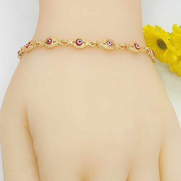 Bracelets - 18K Gold Plated. Red Eyes.