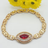 CLOSEOUT* Bracelets - 18K Gold Plated. Red Eye. Clear crystals. *Premium Q*