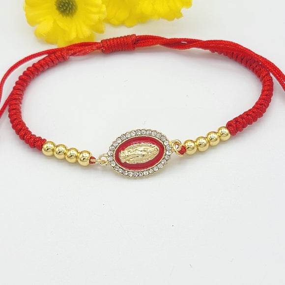 Bracelets - Adjustable - Red Thread. Virgen Guadalupe.