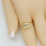 Rings - 14K Gold Plated. Evil Eye Open ring.