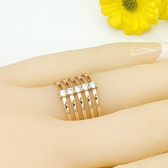 Rings - 18K Gold Plated. Multi Row Open Wrap Ring. *Premium Q*