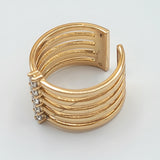 Rings - 18K Gold Plated. Multi Row Open Wrap Ring. *Premium Q*