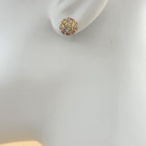 Earrings - 18K Gold Plated. Rainbow Crystals Stud Earrings. *Premium Q*