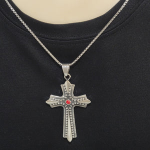 Necklace - Stainless Steel. Celtic Cross Pendant & Chain.  *Premium Q*