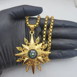 Necklace - Stainless Steel Gold Plated. Compass.  *Premium Q*