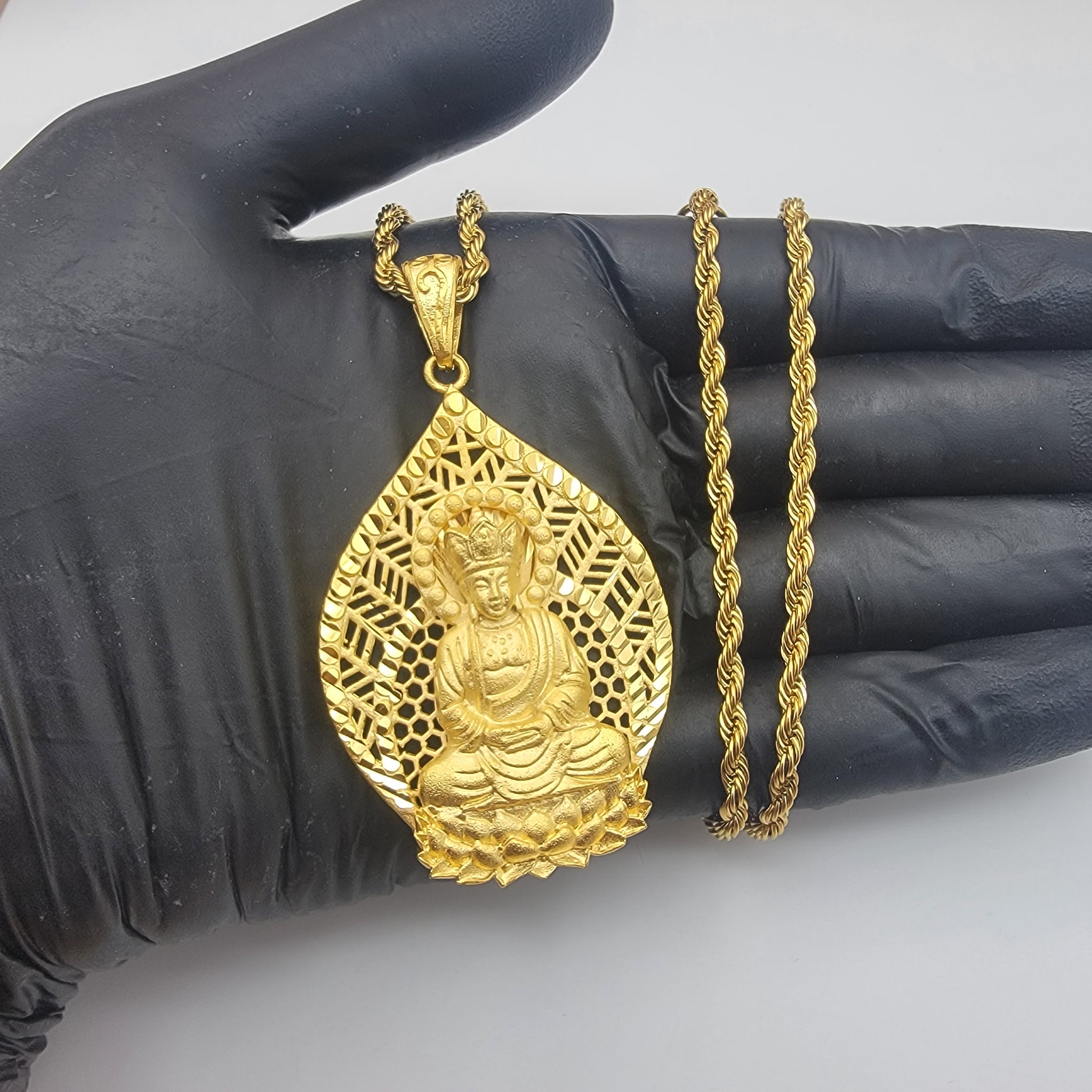 Gold Buddha Pendant Necklace Gold 14k Amulet Head Stainless Steel – Ericol  Jewelry