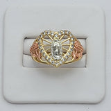Rings - Tri Color Gold Plated. Our Lady of Guadalupe Heart Ring